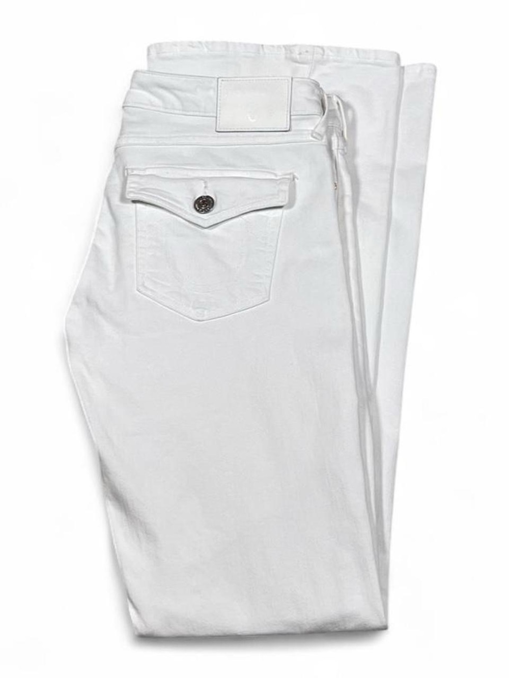 True Religion Joey Low Rise Flare White Jeans Women’s Size 31 L35 Flap Pkt Mint